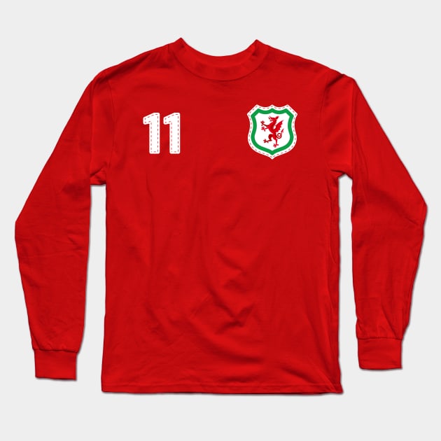 Wales Cymru Football Supporters Heritage Home Crest Number 11 Long Sleeve T-Shirt by Culture-Factory